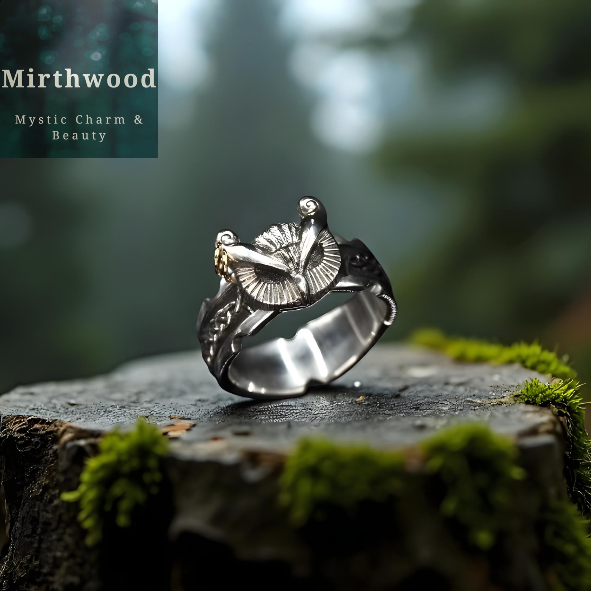 Sterling Silver Owl Ring: Gothic Bohemian Woodlands Jewelry