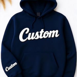 Custom Puff Embossed Sweatshirt - Personalized Raised Text Hoodie, Trendy 3D Lettering, Custom Name Gift, Unique Cozy Pullover