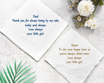 Personalised wedding handkerchief with love men hankie groom partner husband father gift present fun keepsake custom message embroidered