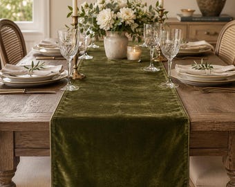 Luxury Velvet Table Runner, Handmade, Custom Size, OEKO-TEX Certified