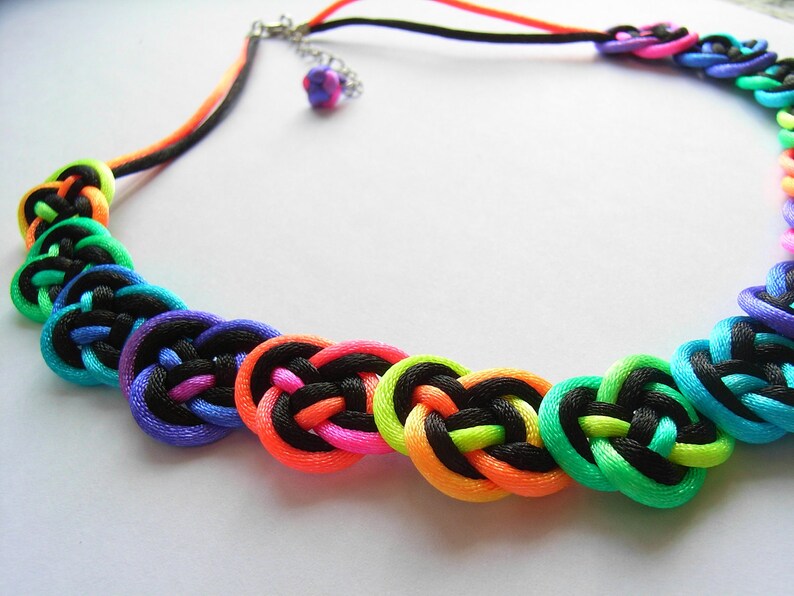Download Rainbow Necklace by Chinese Knot Double Coin Knot Black | Etsy