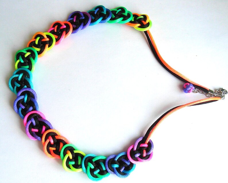Download Rainbow Necklace by Chinese Knot Double Coin Knot Black | Etsy