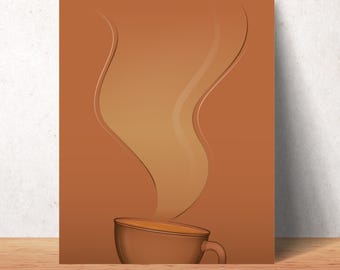 Höstkaffeposter Höstposter Kaffebar Väggkonst Te Höst Pumpa Krydda Poster Orange Väggkonst Dekoration Höstdekoration