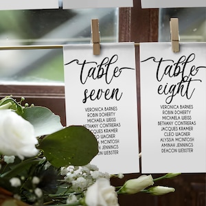 Wedding Seating Chart Template Wedding Table Cards Editable Place Cards Printable Guest Names And Table Numbers Canva Instant Download