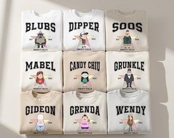 Disney Gravity Falls Full Characters Group Matching T-Shirt, Disney Mabel and Dipper Shirt, Disneyland Family Matching Tee, WDW Trip Hoodie