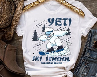 Camiseta Expedición Everest de la Escuela de Esquí Yeti de Animal Kingdom, Camiseta de la Montaña Expedición Everest, Camiseta Yeti de Disney, Camiseta Familiar a Juego de Disneyland