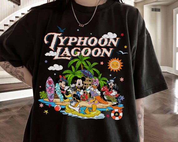 Vintage Disney Typhoon Lagoon Water Park Shirt, 1990S Mickey And Friends Summer Beach Tee, Disneyworld Disneyland Matching Trip Outfit