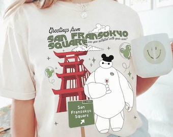 Disney Baymax San Fransokyo T-shirt, Big Hero 6 Characters Tee, Hiro Hamada and Baymax Tee, Disneyland Family 2026 Trip Matching Shirt