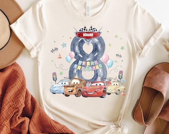 Personalized Name Disney Lightning Birthday T-Shirt, Disney Mc Queen Birthday Gift, Disneyland Family Tee, Kid Youth Adult Shirt Gift