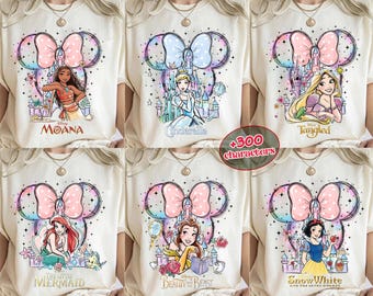 Coquette Bow Disney Princess Group Matching Shirt, Disneyland Princess Birthday 2026 Tee, Disney Girls Birthday Family Trip Shirt Gift