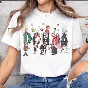 Custom Name Gravity Falls Comfort Colors T-Shirt, Dipper Mabel Wendy Tee, Personalized Magic Kingdom Disneyland Group Matching Shirt
