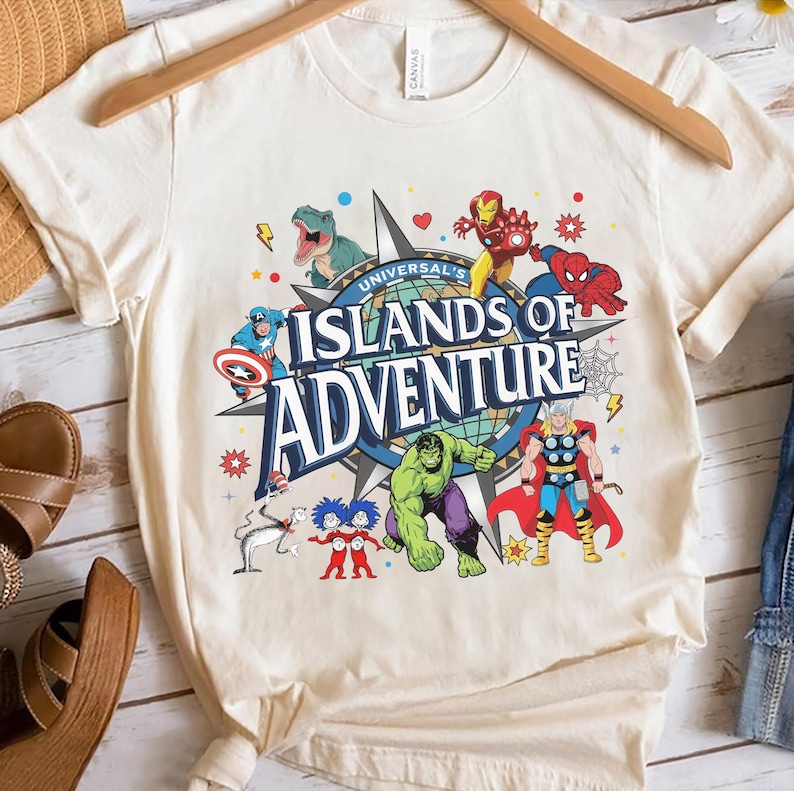 Universal Islands of Adventure Character Shirt, Bleached Universal Family Tee, Universal Studio Family Vacation Tee, Disneyland Design Shirt image 2