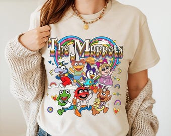 Retro Disney Muppet Family Heart Character Tee, Disney Muppet Comfort Color Shirt, Trending Unisex Tee, Disneyland Vacation Trip Gift 2026