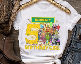 Custom Name Kids Muppets Show T-shirt, Personalized Disney Kermit Gonzo Animal Beaker Matching Tee, Disneyland Vacation Holiday Family Gift