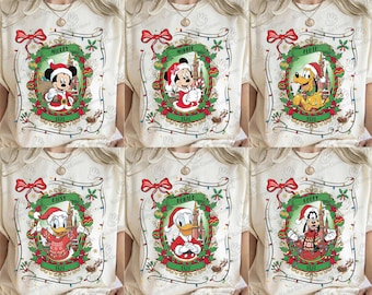 Coquette Bow Mickey & Friends Christmas Tree Light Shirt, Family Christmas Matching, Christmas Vacation Hoodie, Very Merry Christmas Gift