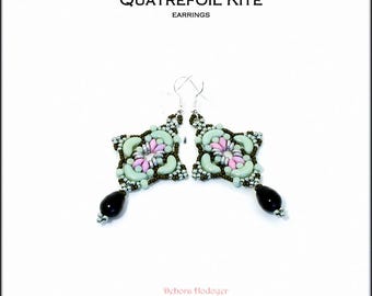 Quatrefoil Kite Earrings, Beaded Pattern (PDF Download)