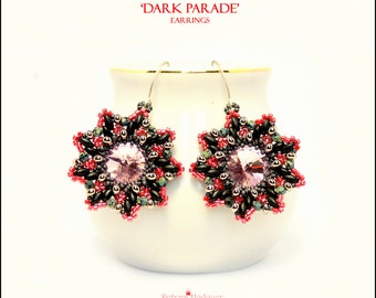 Schema tutorial PDF Orecchini "Dark Parade" con Swarovski e Superduo
