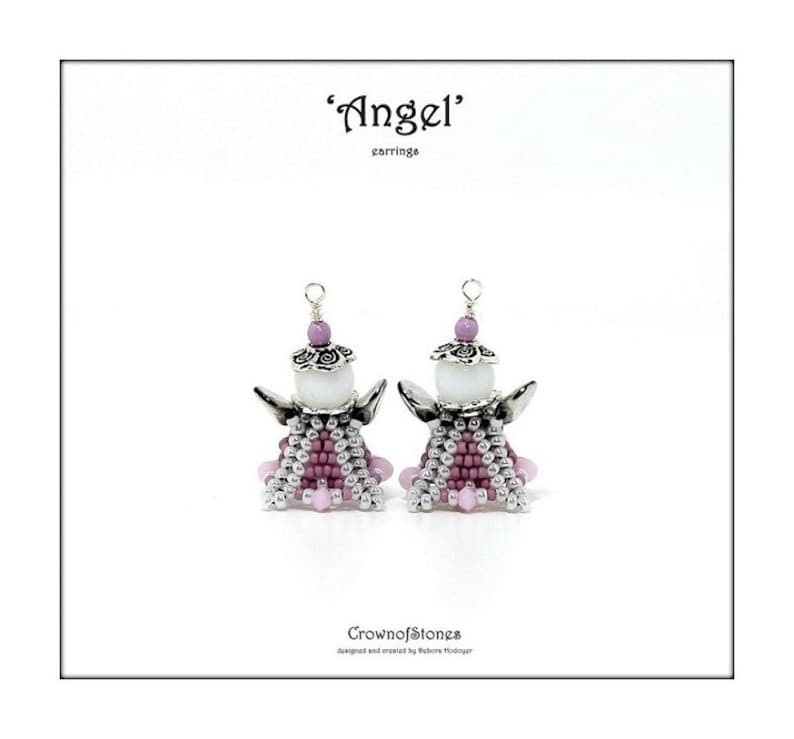 Bead Pattern Beaded Angel Earrings Ornament With Seed Beads Etsy