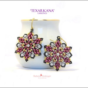 Musterperlen Ohrringe 'Texarkana' aus Rocailles, O Beads und Superduo Beads