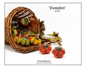 Schema tutorial DIY Orecchini Pumpkin Zucca Halloween