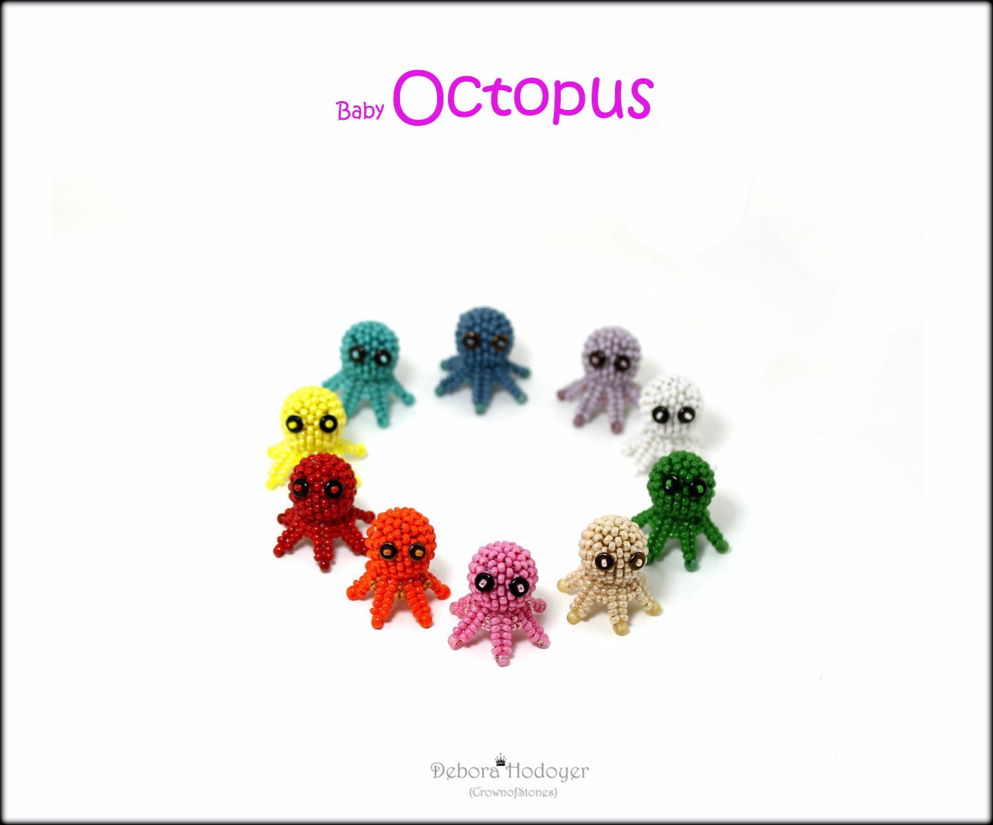 Bead Pattern Beaded Bead Baby Octopus Made With Seed Beads Etsy