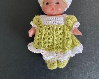 Crochet Lucy's Going to Meeting Dress Ensemble for 5" dolls