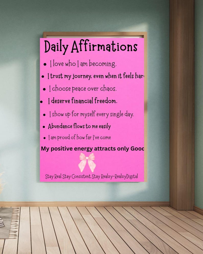 Daily Affirmations Printable | Positive Quotes for Self-care & Mindset ...