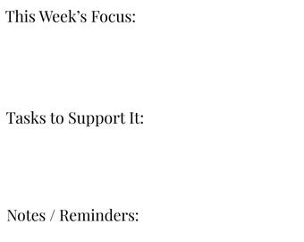 Weekly Action Sheet Printable: Minimalist Focus + Task Planner (PDF)