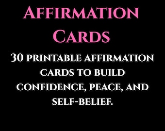 I AM Affirmation Cards for Women, Positive Mindset (Digital Download)