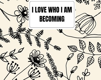 Printable Self-Love journal Digital Download\50 page guidedJournal-Affirmations,Gratitude and reflection prompts.