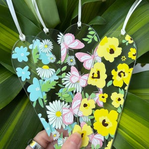 Floral Acrylic Bookmark with Tassel: Book Lover Gift