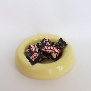 The Ceramic Bubble Plate - Light Yellow, Trinket Dish