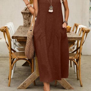Womens Chocolate Brown Midi Dress - Etsy