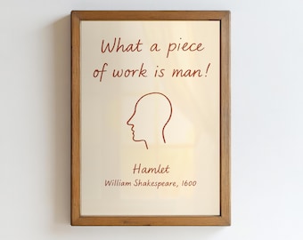 Hamlet Quote Print: Shakespeare Wall Art for Library (Digital Download)
