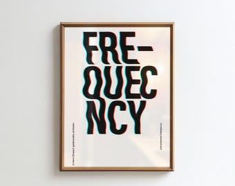 Glitch Typography Poster: Retro-Futuristic Abstract Art (Digital Download