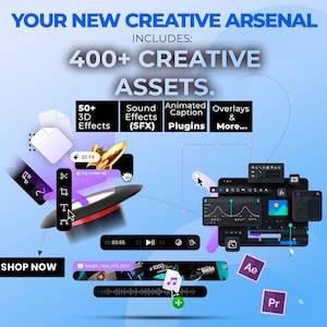 Video Editing Pack | After Effects Templates, Premiere Pro Effects, LUTS, VFX | Resource Pack for Pro Video Editing