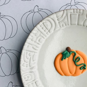 Pumpkin Royal Icing transfer sheet, template.  DIY royal icing transfers, guide