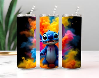 Hermosa puntada con nubes de humo de colores brillantes Diseño de sublimación de vaso delgado de 20 oz Descarga digital PNG Instantánea SOLO DIGITAL.