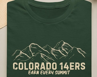 Colorado 14ers Shirt, Colorado Fourteener Hiking Shirt, 14,000 Foot Peak Tee, 14er gift for him, Peak Bagger Shirt, 14er gift for her
