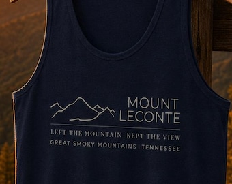 Mount LeConte Unisex Tank | Minimalist Hiking Tank | Summit-Inspired Tank Top | Great Smoky Mountains National Park