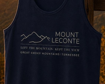 Mount LeConte Unisex Tank | Minimalist Hiking Tank | Summit-Inspired Tank Top | Great Smoky Mountains National Park
