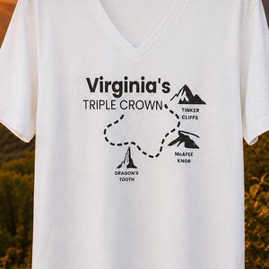 T-shirt Virginia Triple Crown, McAfee Knob, Dragon's Tooth, Tinker Cliffs, t-shirt de randonnée, cadeau du sentier des Appalaches