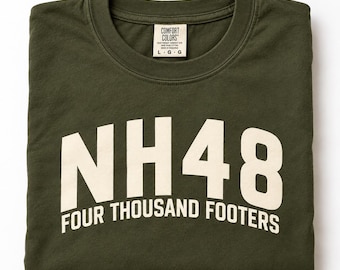 NH 48 Finisher Shirt, New Hampshire 4000 Footers Tee, White Mountains Hiking, Peak Bagger Gift, Unisex Garment-Dyed T-shirt