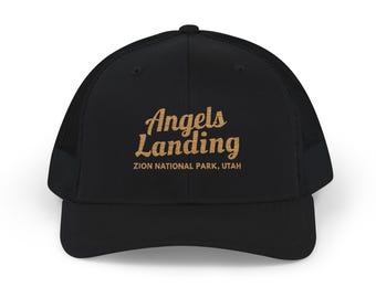 Gorra trucker snapback bordada Angels Landing / Parque Nacional Zion, Utah / Mighty 5 / Regalo para excursionistas