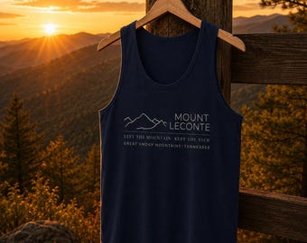 Mount LeConte Unisex Tank | Minimalist Hiking Tank | Summit-Inspired Tank Top | Great Smoky Mountains National Park