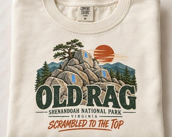 Old Rag Scramble Lightweight Sweathirt, I Scrambled to the Top, Shenandoah National Park Tee, Virginia Hiking Sweatshirt