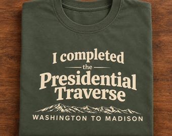 Presidential Traverse Shirt, White Mountains Hiking Tee, New Hampshire Hiker Gift, NH Hiking Shirt, Unisex Softstyle T-Shirt