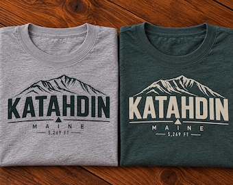 Mount Katahdin Shirt, Maine, Appalachian Trail Tee, Baxter State Park, Maine Hiker Gift, Thru Hiker Shirt, Unisex Jersey Short Sleeve Tee