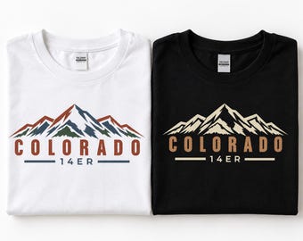 Colorado 14er Shirt, Colorado 14ers Hiking Tee, Fourteener Mountain Shirt, Colorado Hiking Gift, 14er Hiker T-Shirt,Unisex Softstyle T-Shirt