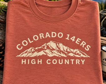 Colorado 14ers Shirt, Fourteener Hiking Shirt, 14er Hiker Gift, Colorado Hiking T-Shirt, Peak Bagger Shirt, Unisex Softstyle T-Shirt